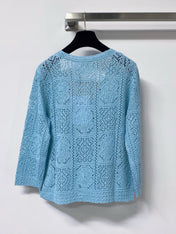 CHANEL 26S LACE KNIT V-NECK CARDIGAN 1523