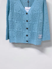 CHANEL 26S LACE KNIT V-NECK CARDIGAN 1523
