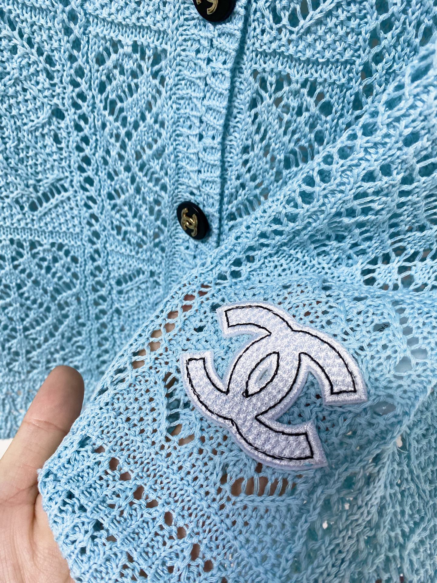 CHANEL 26S LACE KNIT V-NECK CARDIGAN 1523