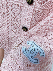 CHANEL 26S LACE KNIT V-NECK CARDIGAN 1522