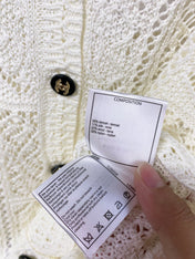CHANEL 26S LACE KNIT V-NECK CARDIGAN 1521