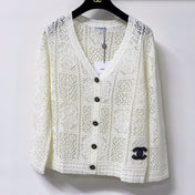 CHANEL 26S LACE KNIT V-NECK CARDIGAN 1521