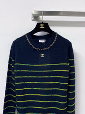 CHANEL 26S STRIPED CREWNECK KNIT SWEATER 1518