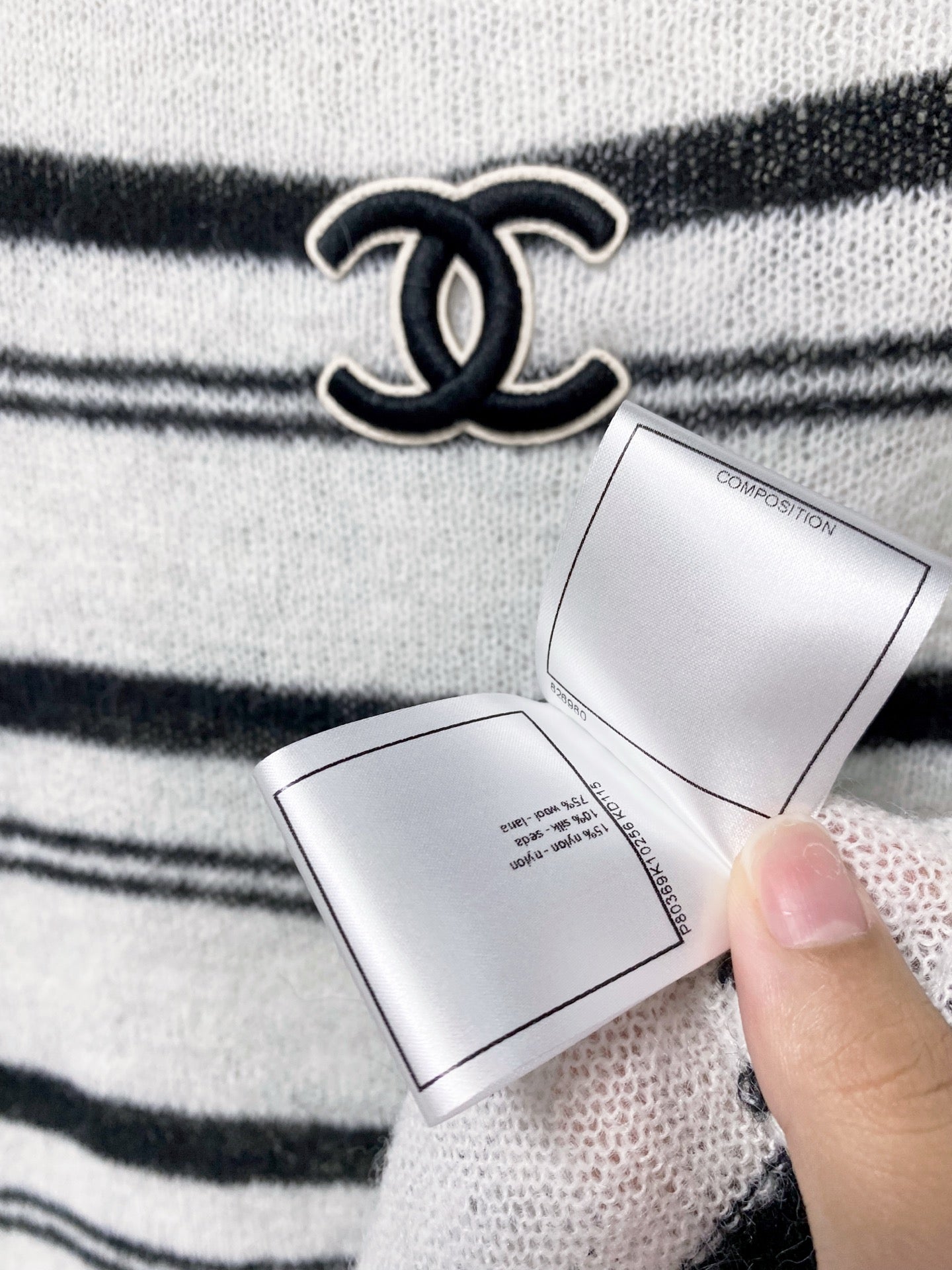 CHANEL 26S STRIPED CREWNECK KNIT SWEATER 1514
