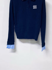 MIUMIU 26S KNIT POLO SWEATER 1336
