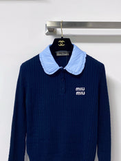 MIUMIU 26S KNIT POLO SWEATER 1336