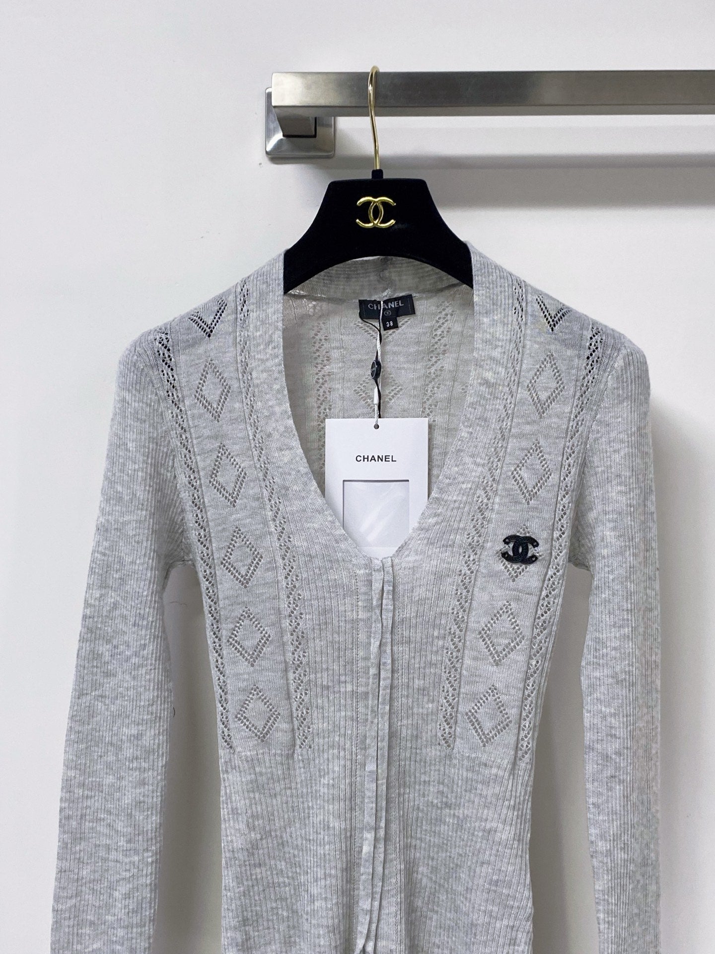 CHANEL 26S LACE-UP KNIT TOP 1502