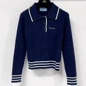 PRADA 26S LONG-SLEEVE KNIT POLO SHIRT 1107