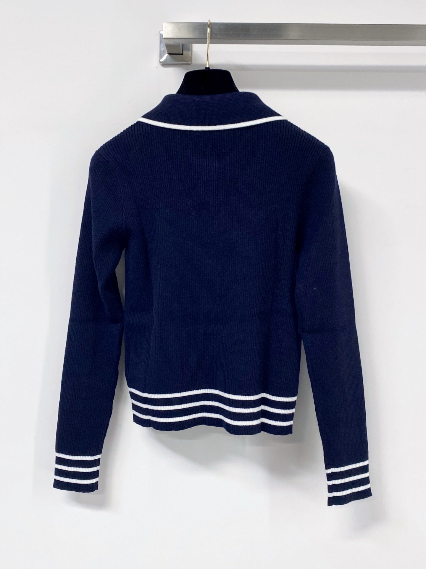 PRADA 26S LONG-SLEEVE KNIT POLO SHIRT 1107