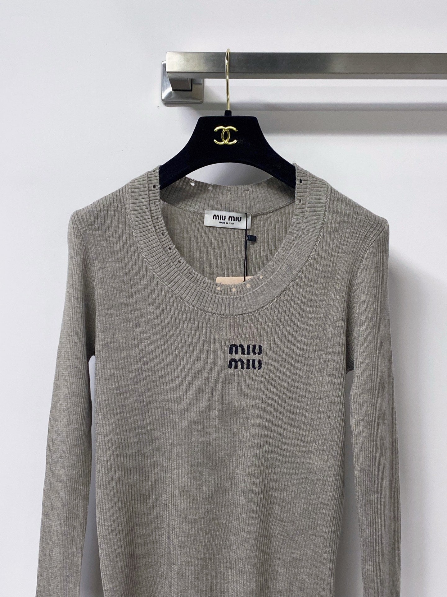 MIUMIU 26S SCOOP-NECK KNIT TOP 1323