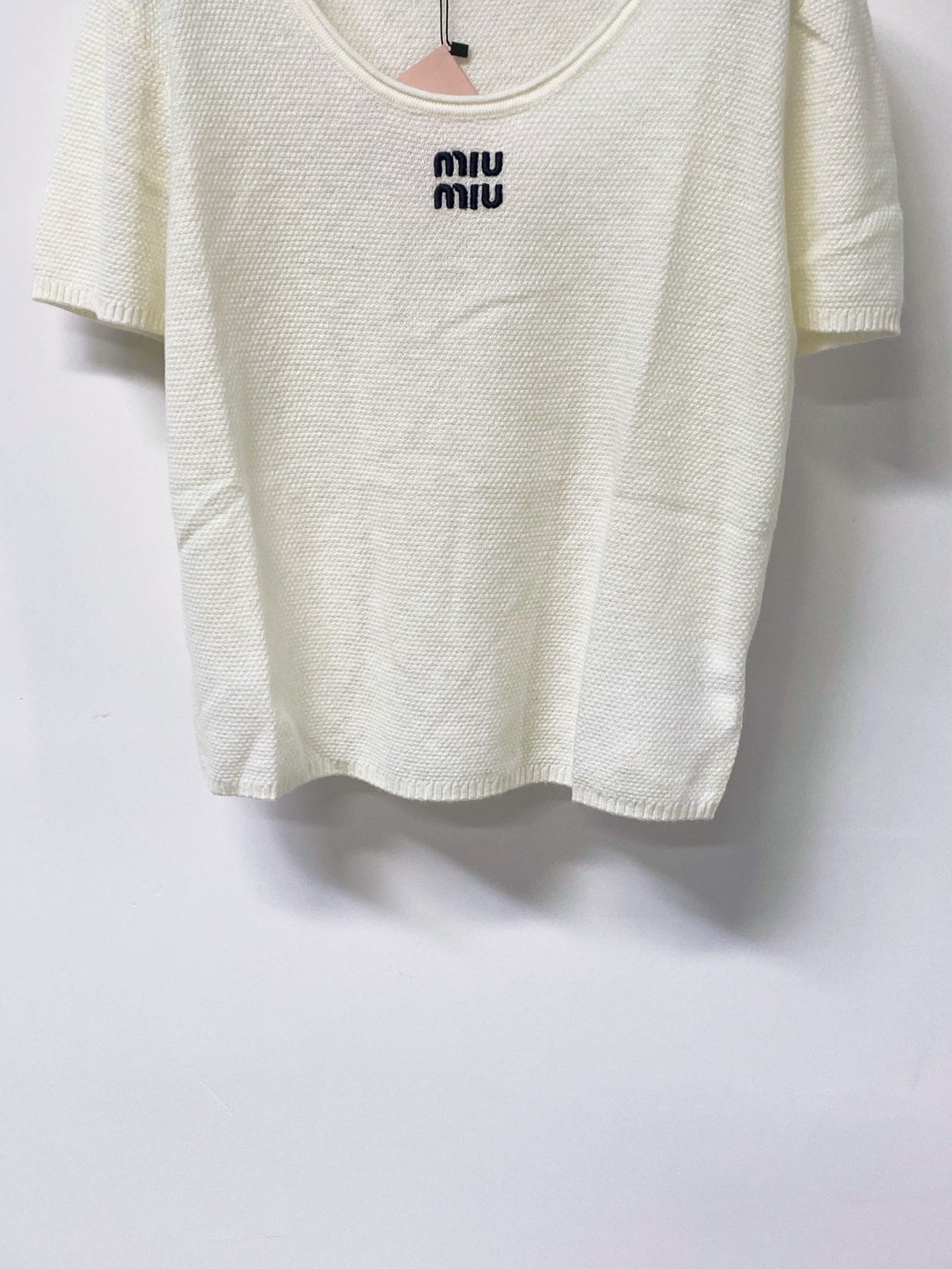 MIUMIU 26S SHORT-SLEEVE KNIT TOP 1288