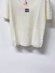 MIUMIU 26S SHORT-SLEEVE KNIT TOP 1288