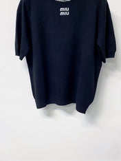 MIUMIU 26S SHORT-SLEEVE KNIT TOP 1424