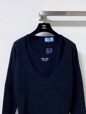 PRADA 26S V-NECK LAYERED KNIT SWEATER 1066