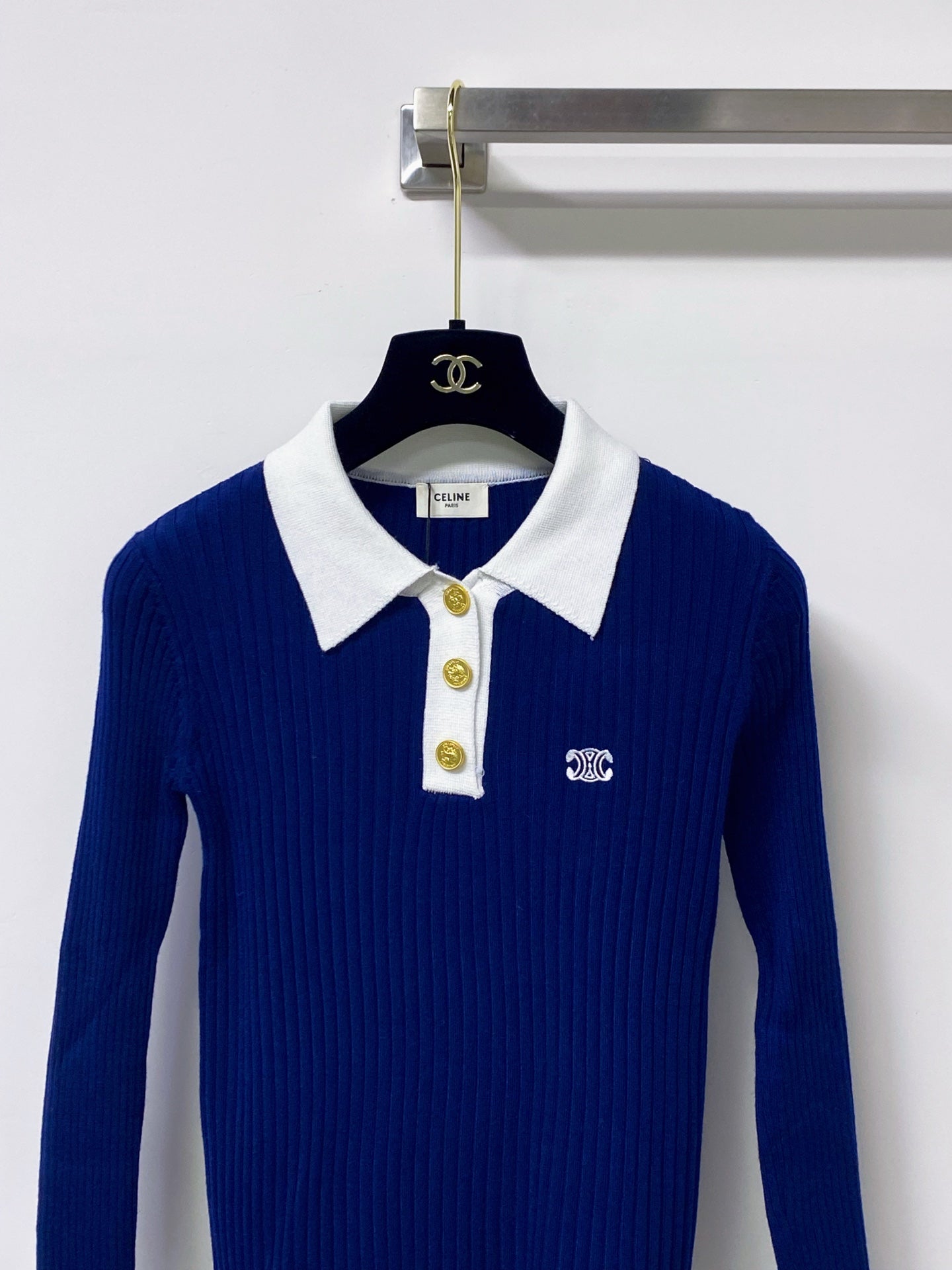 CELINE 26S KNIT POLO TOP 676