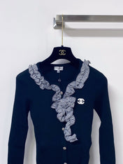 CHANEL 26S RUFFLE KNIT CARDIGAN 1679