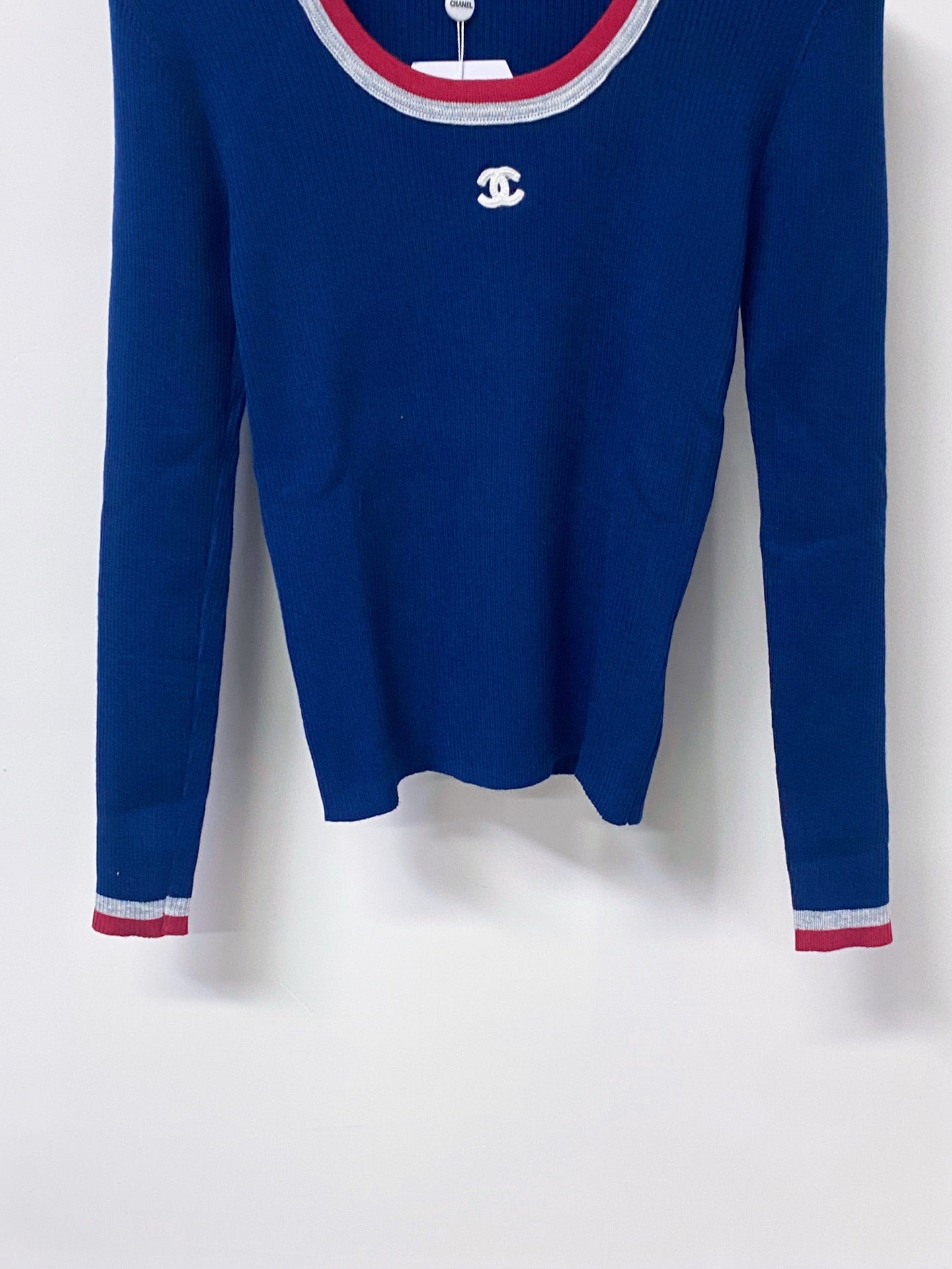 CHANEL 26S TRIM RIBBED KNIT TOP 1667