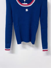 CHANEL 26S TRIM RIBBED KNIT TOP 1667