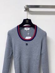 CHANEL 26S TRIM RIBBED KNIT TOP 1666