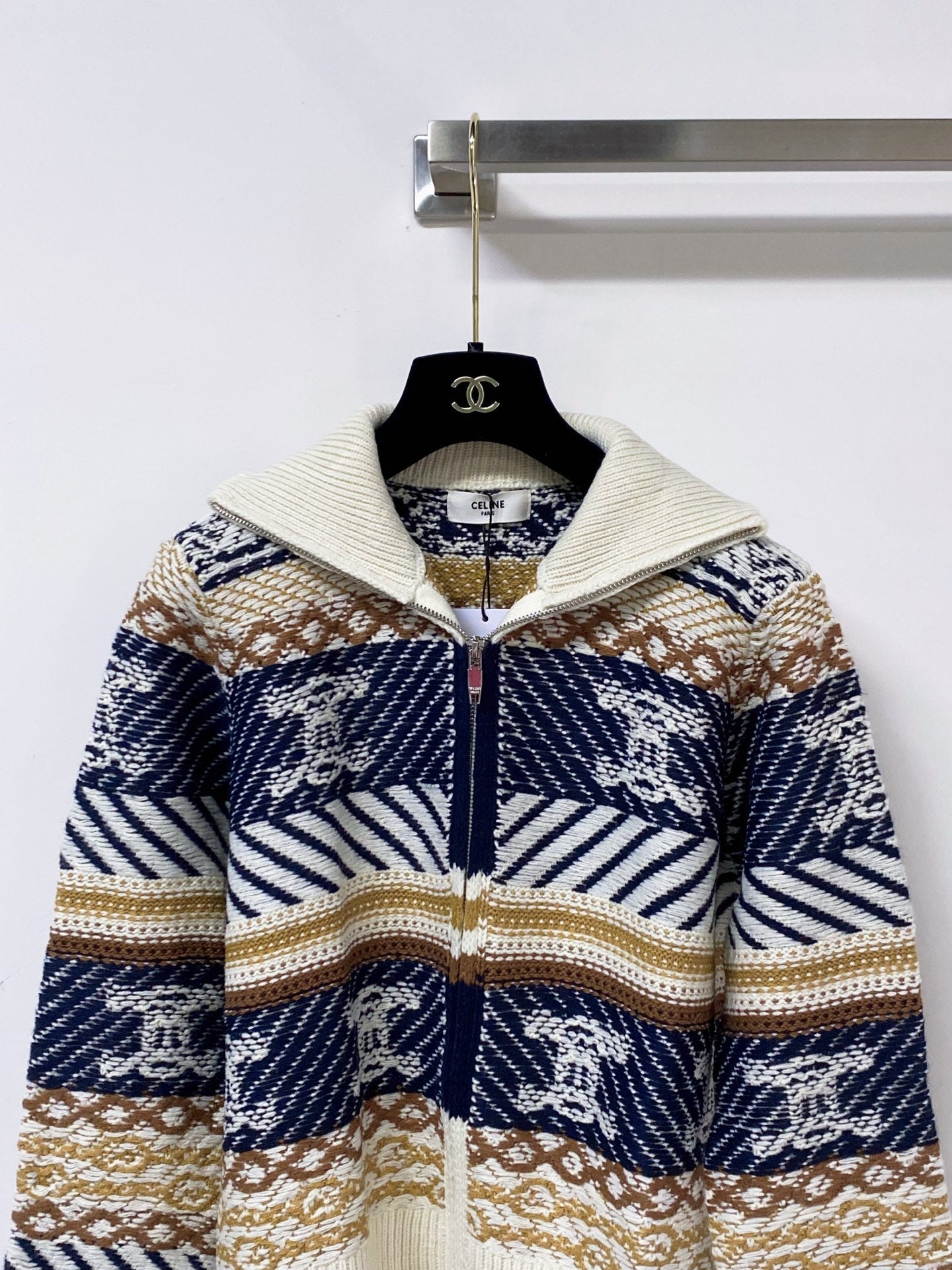 CELINE 26S ZIP-UP KNIT CARDIGAN 658