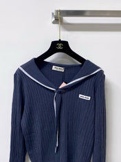 MIUMIU 26S SAILOR COLLAR KNIT CARDIGAN 1487