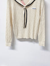 MIUMIU 26S SAILOR COLLAR KNIT CARDIGAN 1486