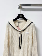 MIUMIU 26S SAILOR COLLAR KNIT CARDIGAN 1486