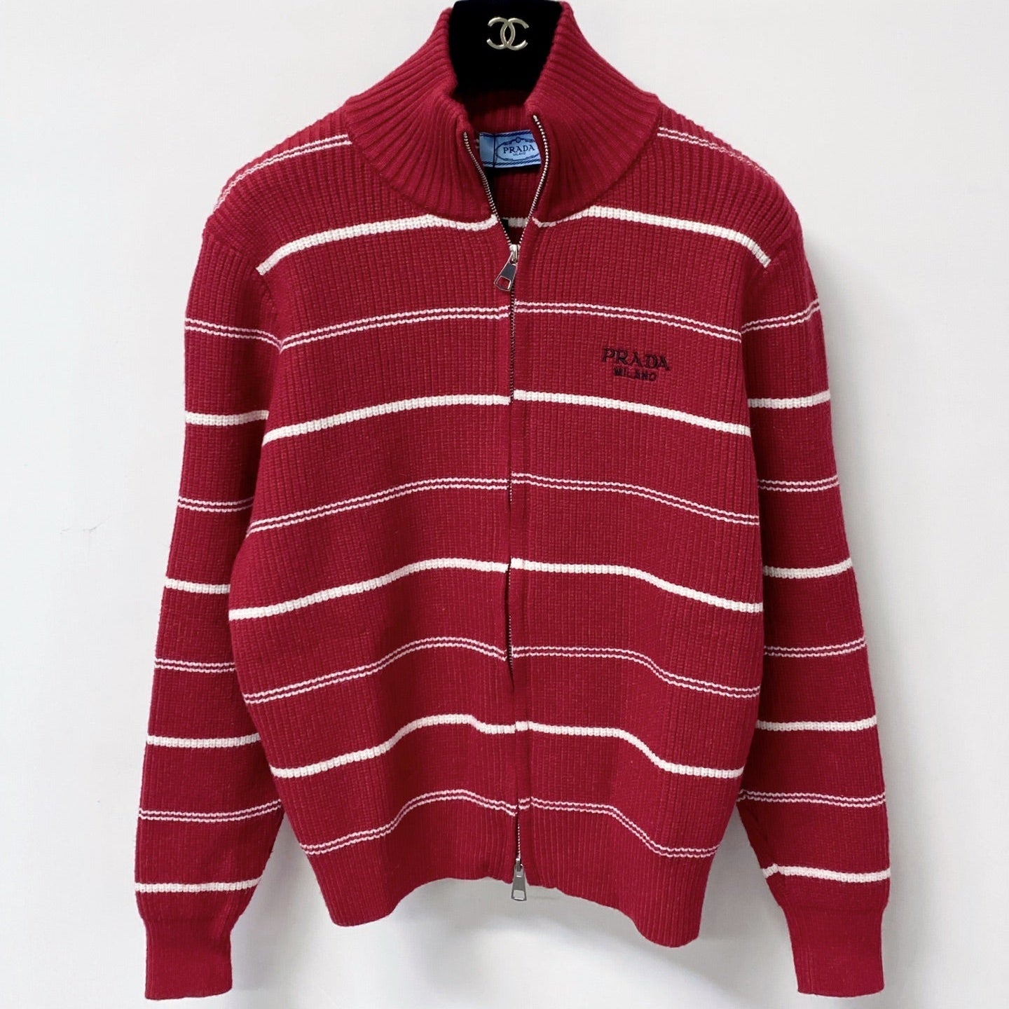 PRADA 26S ZIP-UP KNIT CARDIGAN 1334
