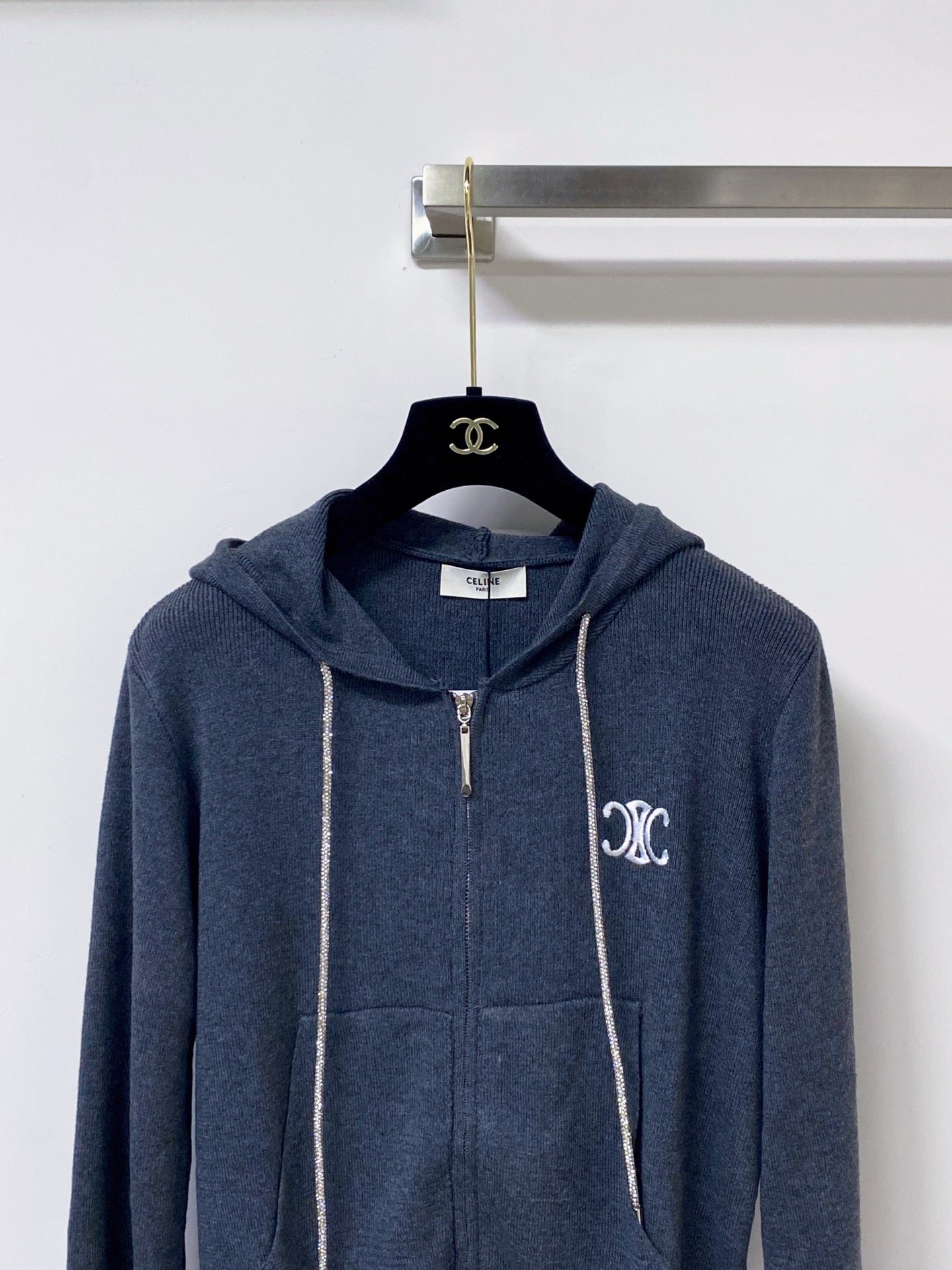 CELINE 26S ZIP-UP KNIT HOODIE 617