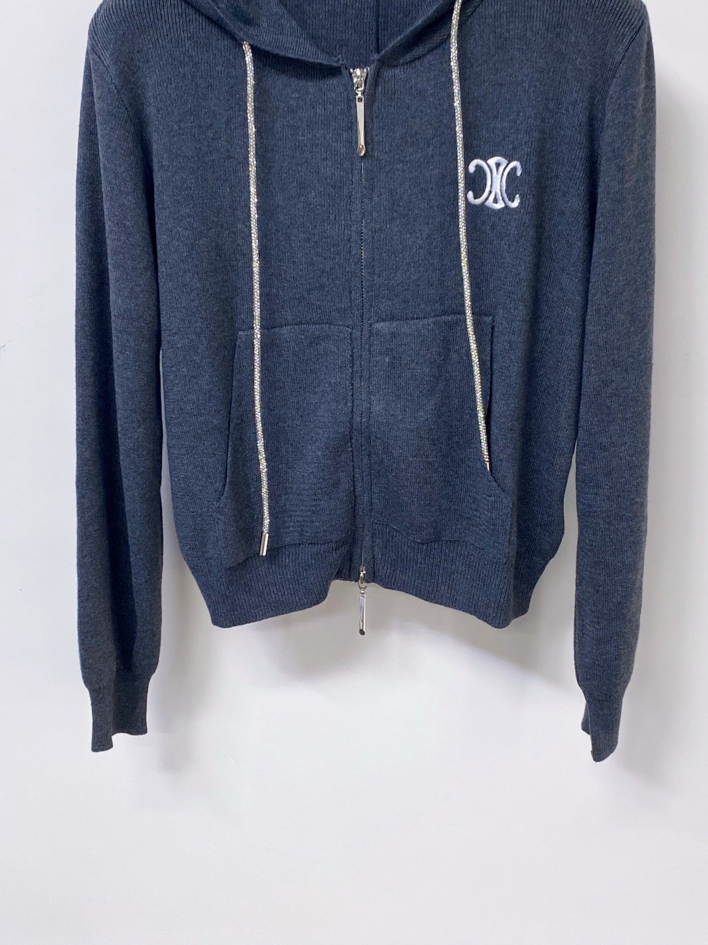 CELINE 26S ZIP-UP KNIT HOODIE 617