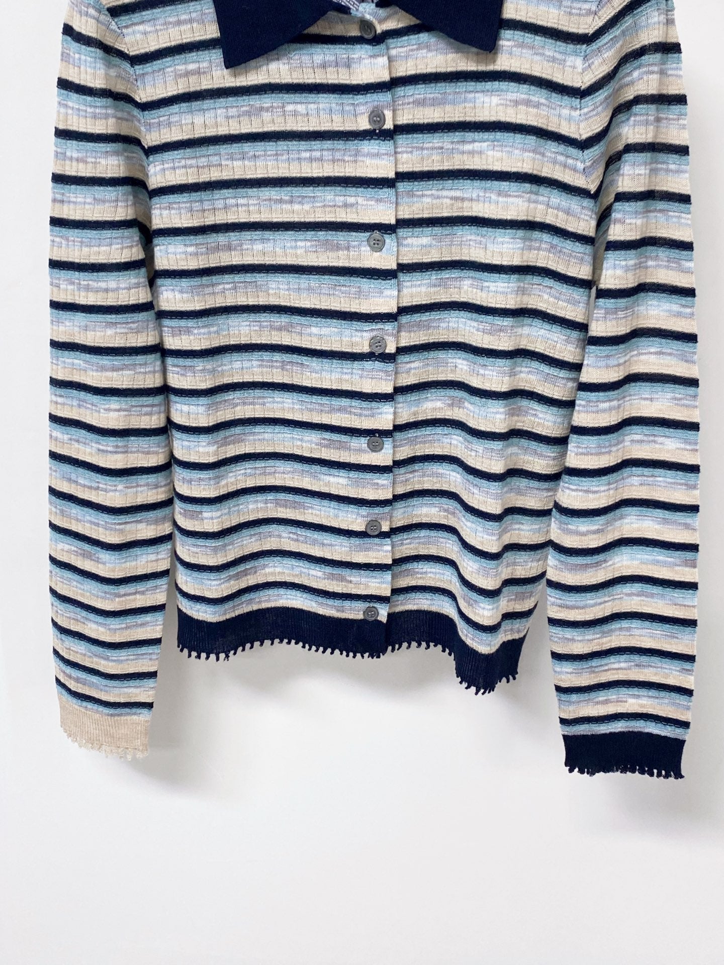 PRADA 26S POLO-COLLAR KNIT CARDIGAN 1295
