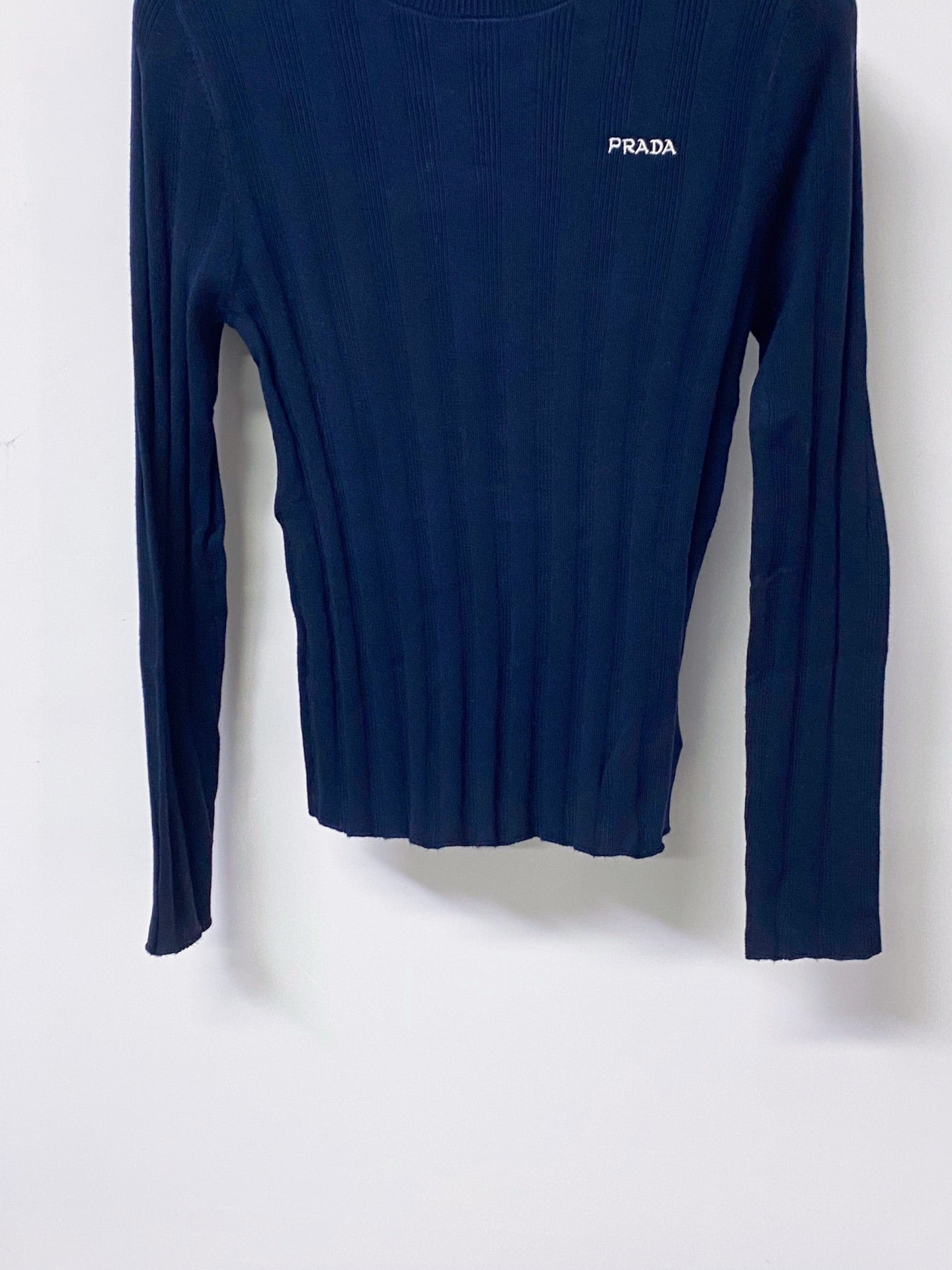 PRADA 26S RIBBED CREWNECK KNIT TOP 1263