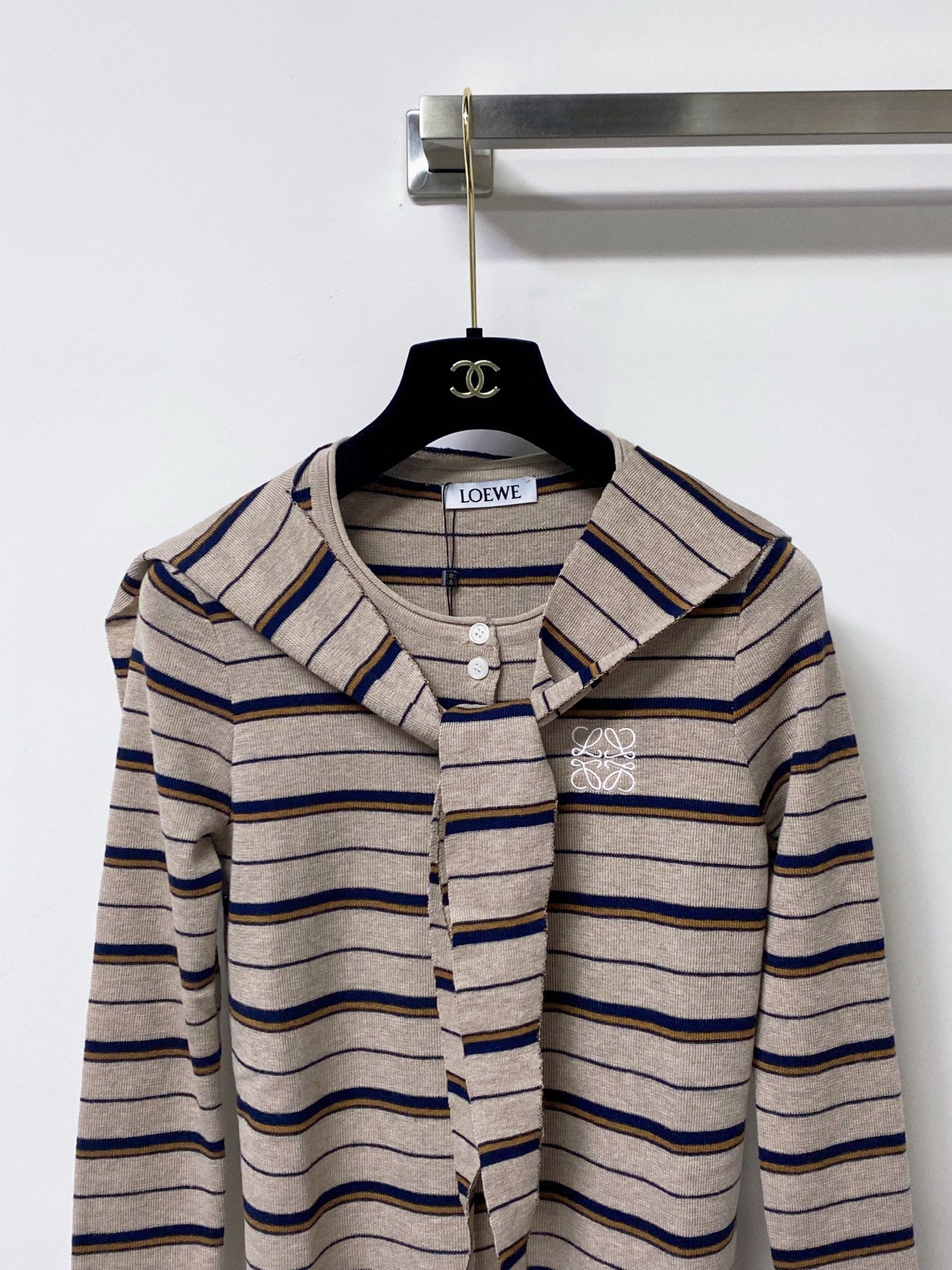 LOEWE 26S SCARF-DETAIL KNIT TOP 682