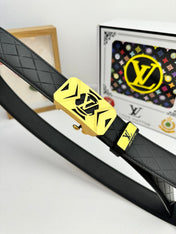 LV 25S BELT 35 MM IN BLACK CALFSKIN 593219