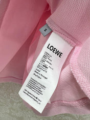 LOEWE OVERSIZED CROPPED POLO SHIRT WITH EMBROIDERED LOGO IN PINK