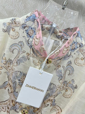 ZIMMERMANN SHORT DRESS WITH A STAND COLLAR 275114