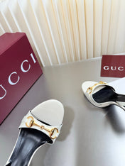 GUCCI 26S SLINGBACK PUMP 105 MM IN CREAM WHITE CALFSKIN