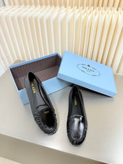 PRADA 26S CLASSIC LOAFERS IN BLACK LAMBSKIN