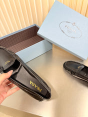 PRADA 26S CLASSIC LOAFERS IN BLACK LAMBSKIN