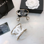 DOUBLE C BRACELET IN GOLD METAL RESIN LOGO