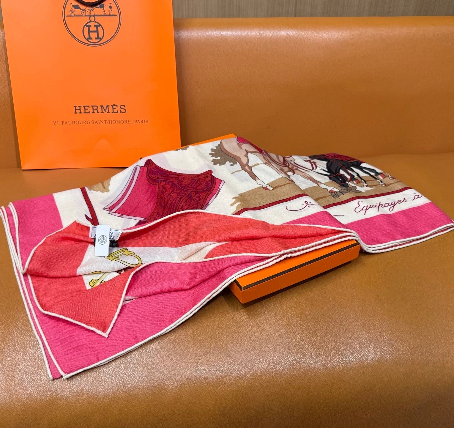 HERMES 26S SCARF 140 IN CASHMERE AND SILK 305966