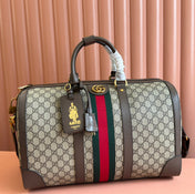 SAVOY MEDIUM DUFFLE BAG 44 IN BEIGE AND EBONY GG SUPREME CANVAS