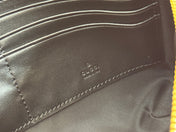 RUBBER EFFECT SMALL WALLET ON CHAIN 22.5 IN BEIGE AND DARK BROWN GG CALFSKIN