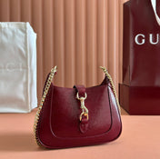 JACKIE NOTTE MINI BAG 19 IN RED WINE CRACKED LACQUER CALFSKIN GOLD HARDWARE