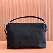 LARGE CROSSBODY BAG 36 IN BLACK CANVAS