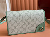 EMBLEM WALLET GG MONOGRAM 20 IN SAGE GREEN SMOOTH CALFSKIN