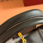 MEDIUM SOFTBIT MAXI SHOULDER BAG 27.5 IN BLACK GRAINY LAMBSKIN