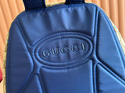BACKPACK 40 IN BEIGE AND BROWN CANVAS BLUE SNAKE EMBROIDERY