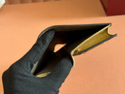 MARMONT BI-COLOUR CARD CASE WALLET 11 IN BEIGE EBONY GG CANVAS GOLD GLOSSY CALFSKIN