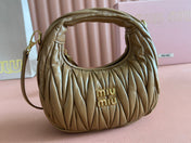 WANDER MATELASSÉ NAPPA MINI BAG 18 IN DARK BROWN LAMBSKIN